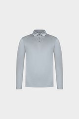 THE VERO LONG SLEEVE POLO SHIRT - MIST GREY