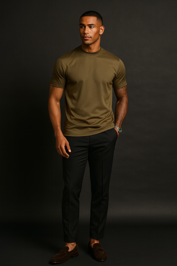 THE SERIO TEE - FOREST GREEN