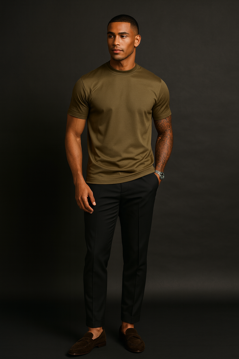 THE SERIO TEE - FOREST GREEN