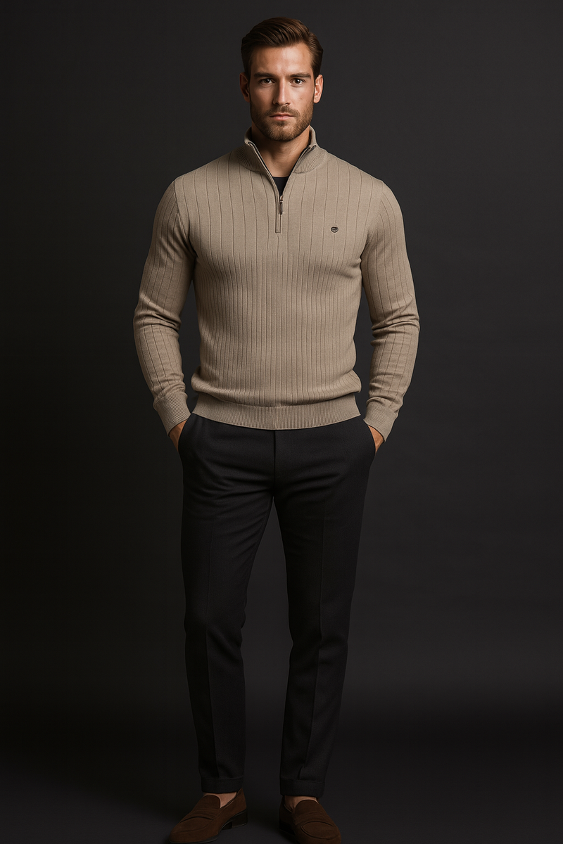 THE ALESSIO QUARTER ZIP SWEATER