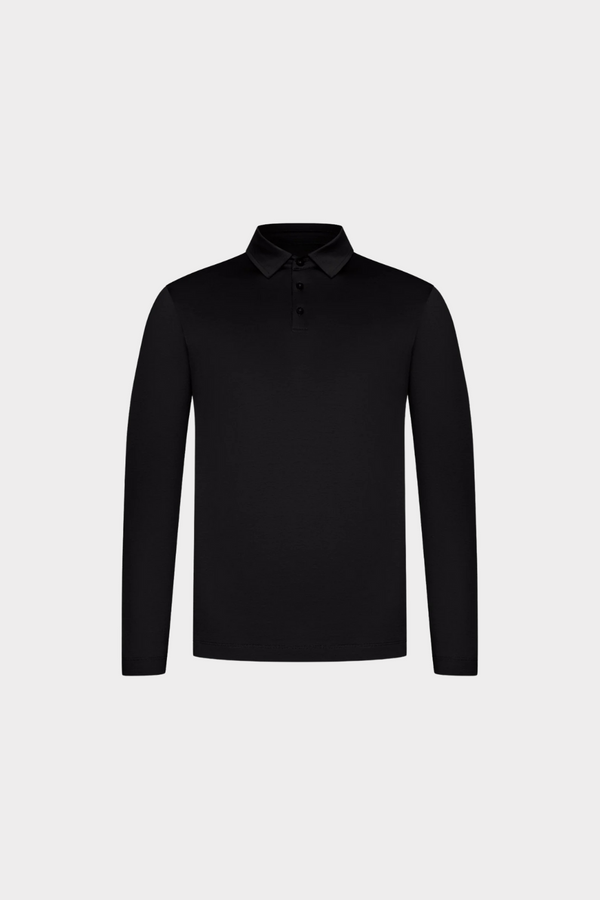 THE VERO LONG SLEEVE POLO SHIRT - BLACK