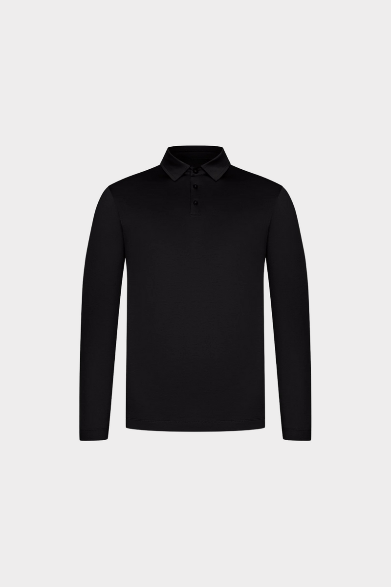 THE VERO LONG SLEEVE POLO SHIRT - BLACK